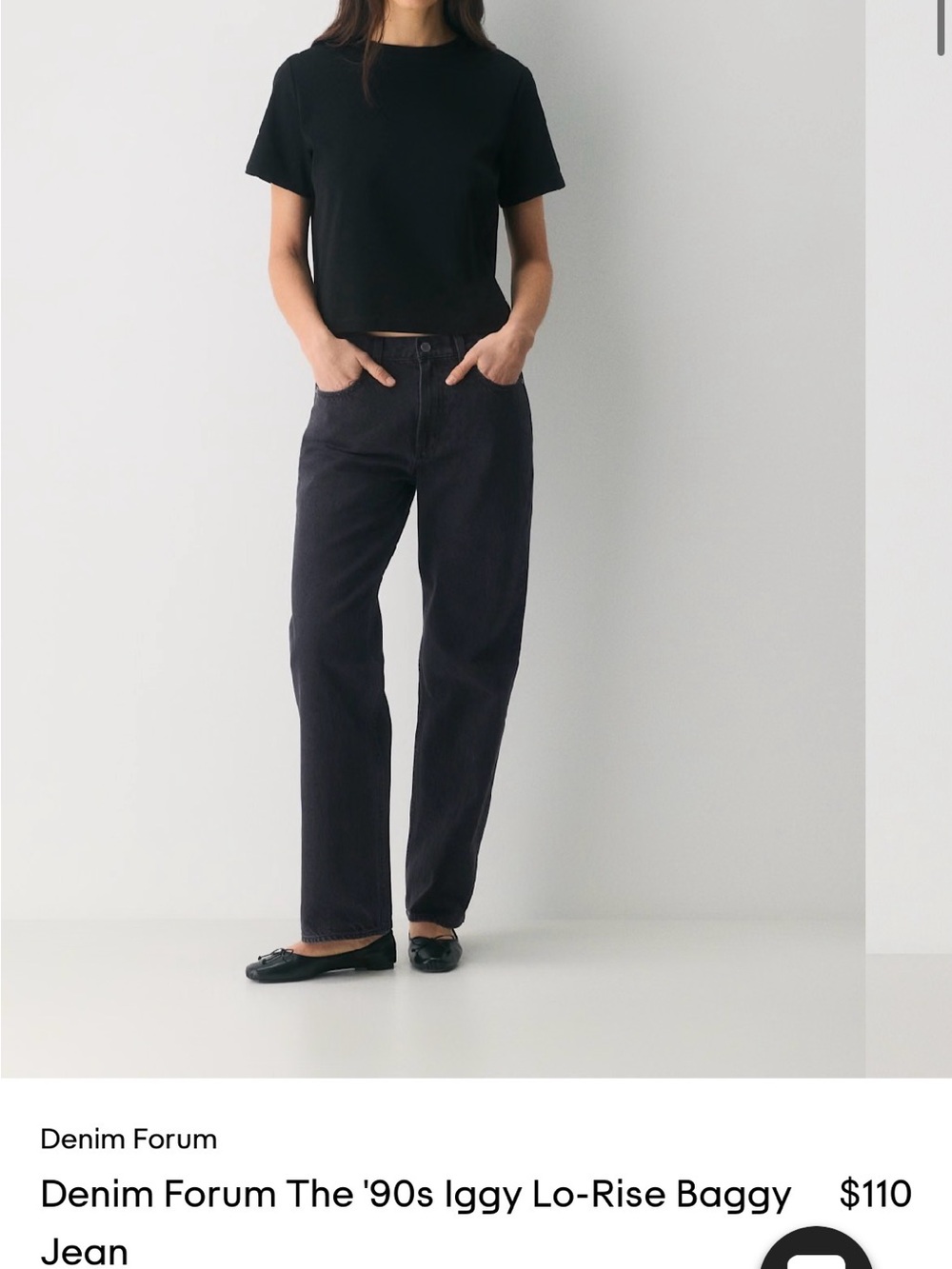Denim Forum Black Relaxed Straight Jeans